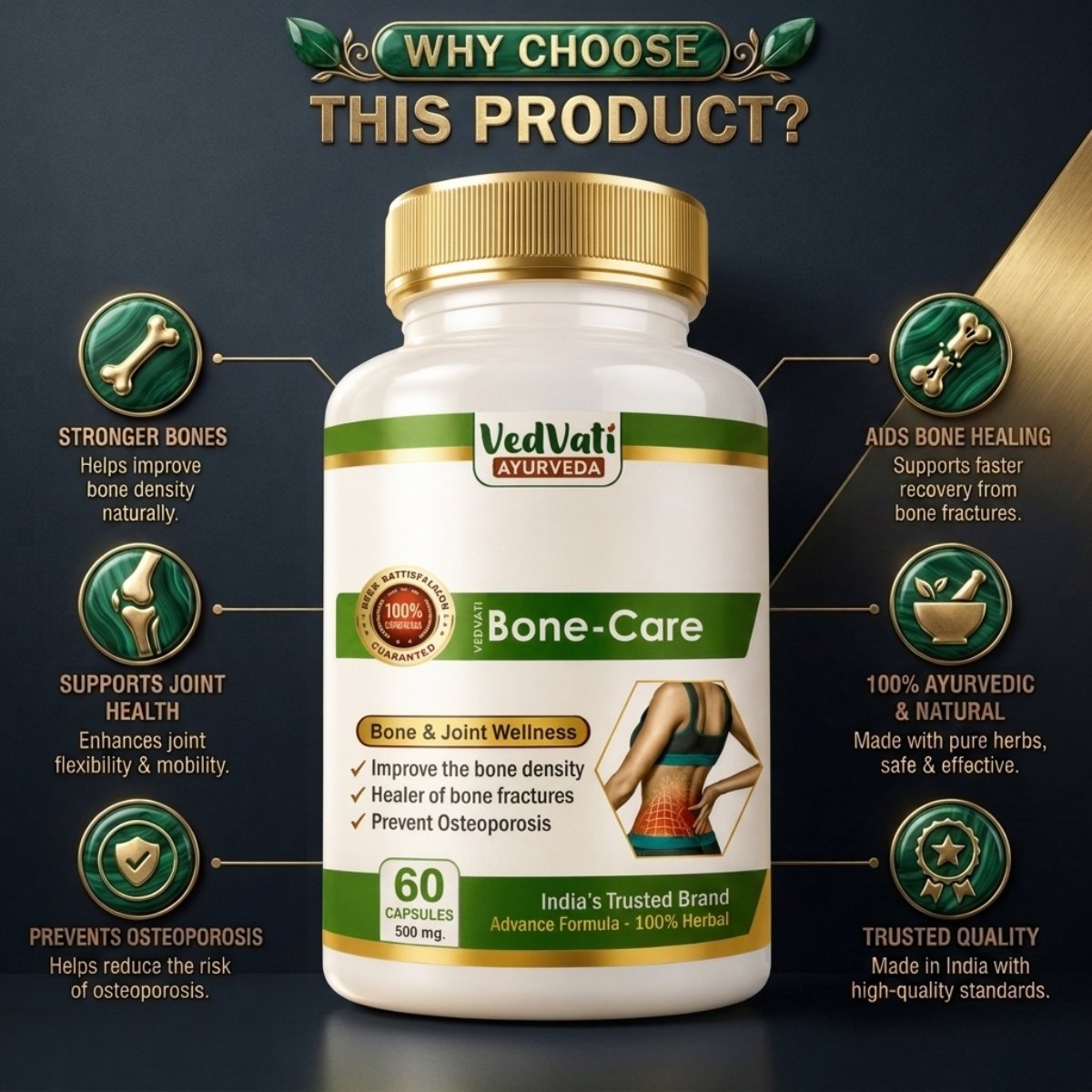 Vedvati Bone-Care Capsules – Advanced Herbal Formula for Strong Bones & Joints - Image 3