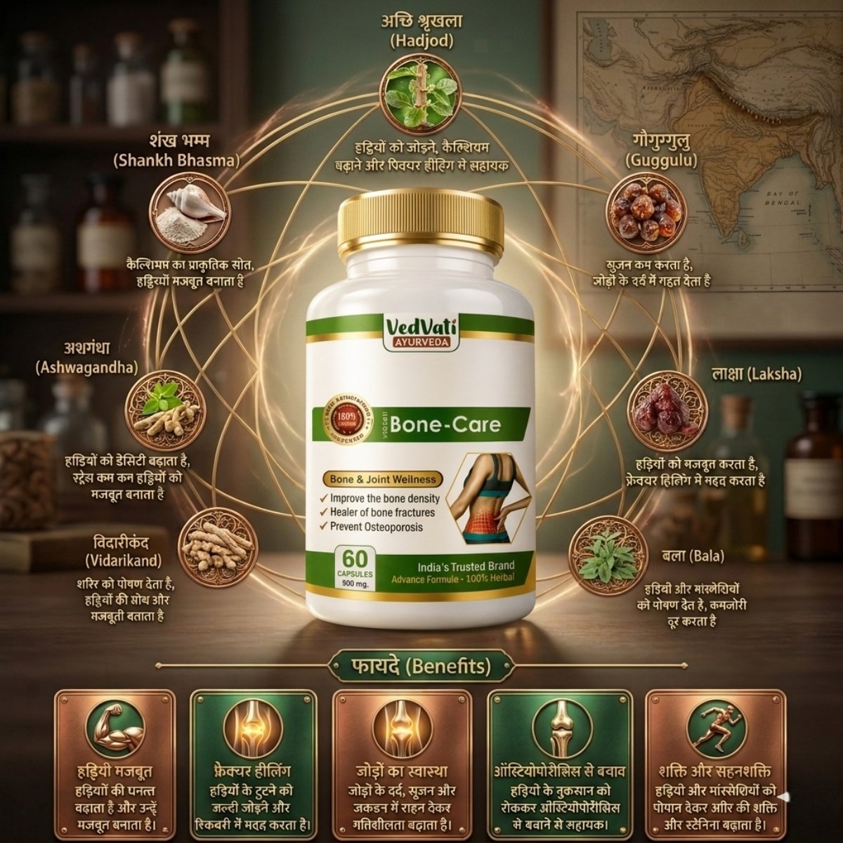 Vedvati Bone-Care Capsules – Advanced Herbal Formula for Strong Bones & Joints - Image 6