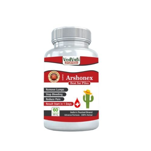 Vedvati Arshonex Capsules – 100% Herbal Relief for Piles, Bleeding & Pain (60 Capsules)
