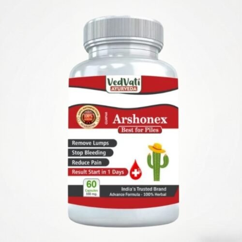 Vedvati Arshonex Capsules – 100% Herbal Relief for Piles, Bleeding & Pain (60 Capsules)