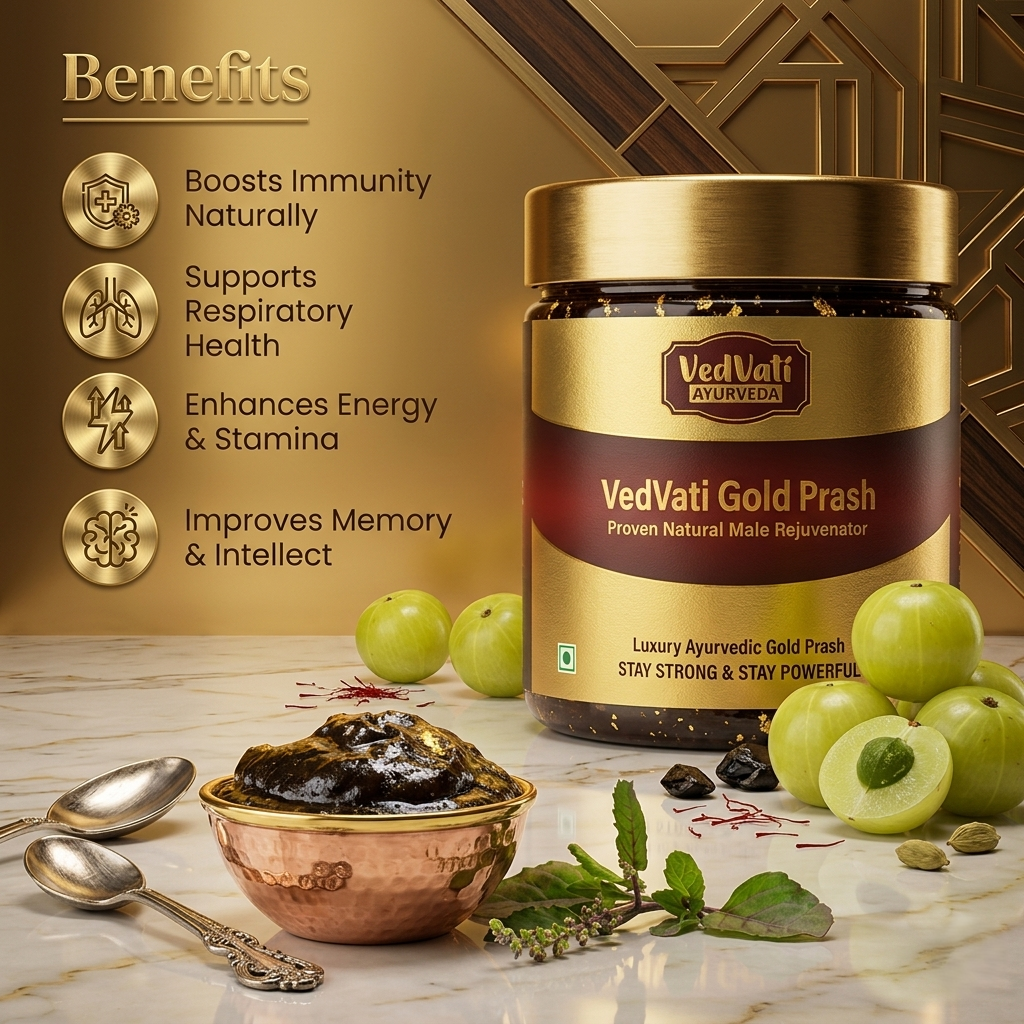 Vedvati Gold Prash – Premium Ayurvedic Male Rejuvenation Formula - Image 3