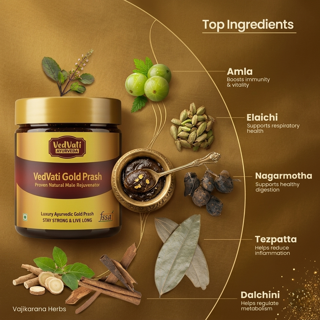 Vedvati Gold Prash – Premium Ayurvedic Male Rejuvenation Formula - Image 5