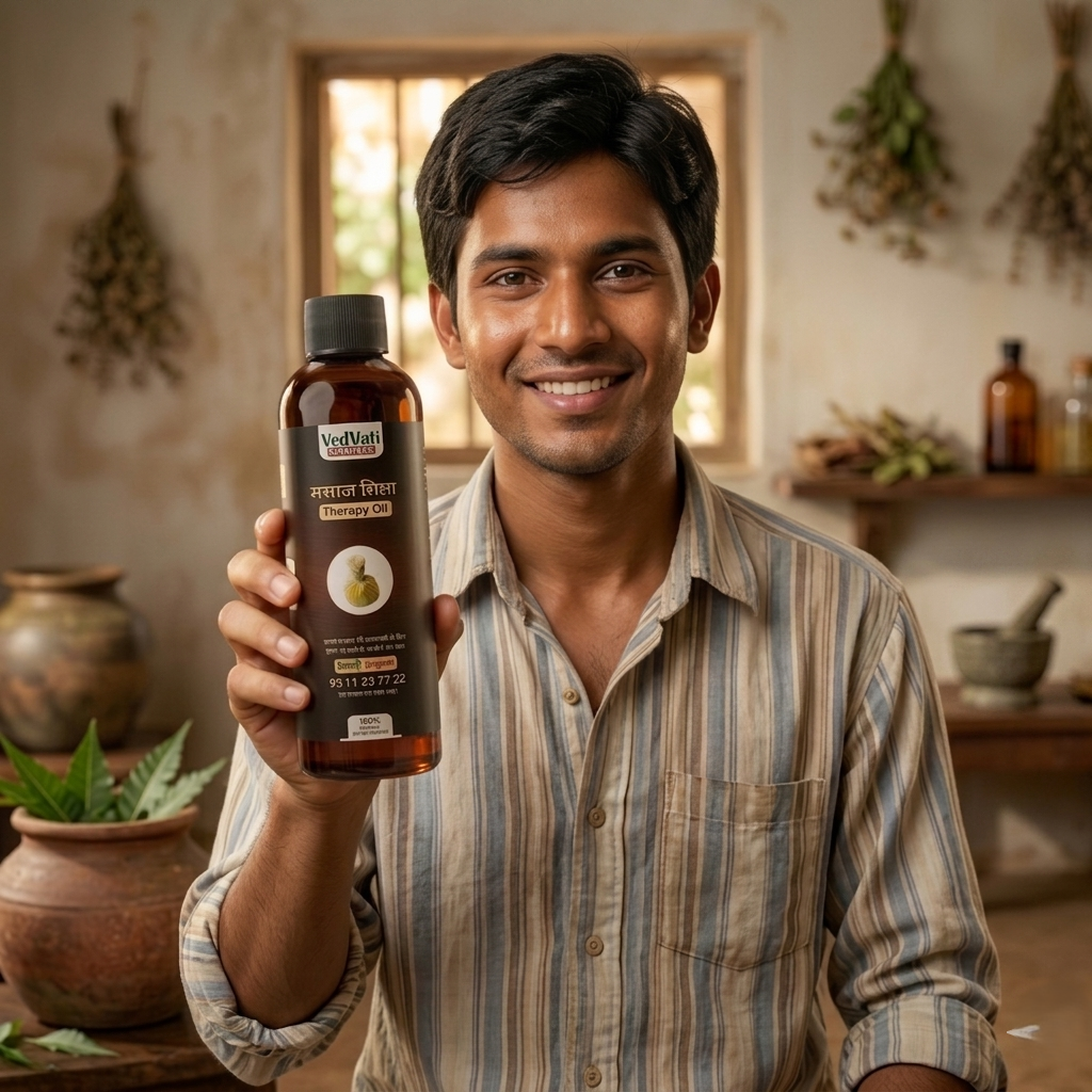 VedVati Therapy Oil – Herbal Male Wellness Massage Oil 100ml - Image 4