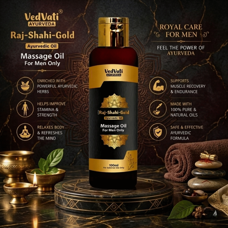 Raj-Shahi-Gold Ayurvedic Massage Oil for Men (100 ml)